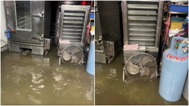 基隆復興路民宅淹水。翻攝《基隆人日常》臉書