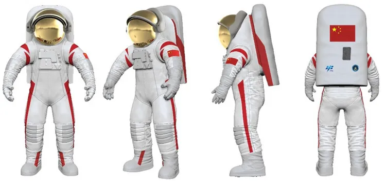 中國央視新聞介紹，中國登月服設計靈感融入了許多中國元素，展現剛柔並濟的中國哲學。翻攝央視新聞網