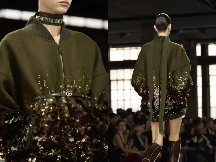 雕鍍金項鍊絲巾是本季的一大亮點。品牌提供