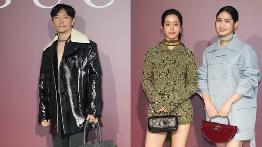 張震帥穿GUCCI皮衣洩寵妻行徑 温貞菱、雷嘉汭戴同款項鍊俏麗應援