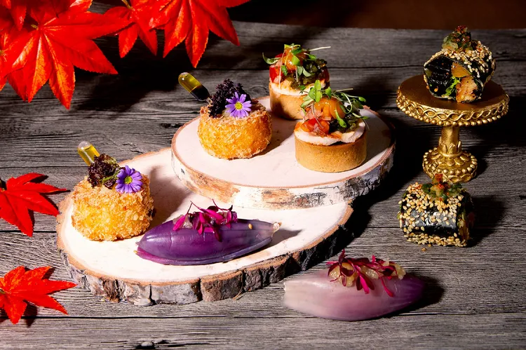 台北萬豪酒店「楓和日栗」雙人下午茶4款手工鹹點。業者提供