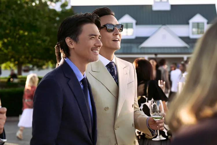 馮德倫（左）、吳彥祖（右）在RALPH LAUREN秀場上久違同框。品牌提供