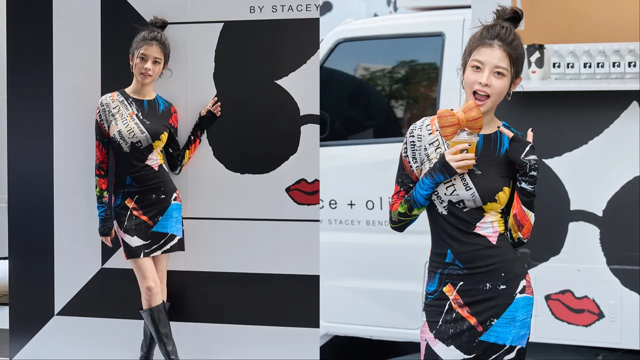 詹子萱替alice + olivia快閃裝置站台。品牌提供