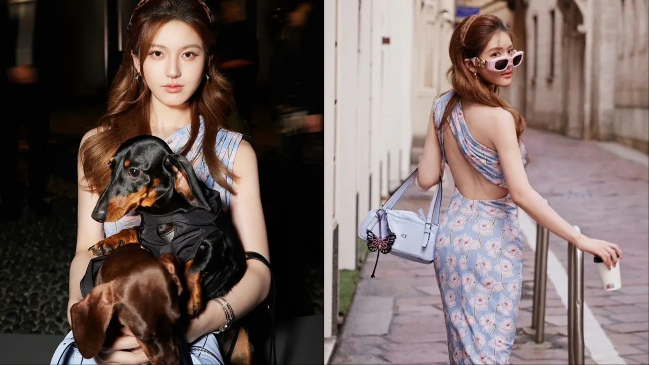 趙露思出席VERSACE春夏時裝周。翻攝VERSACE微博