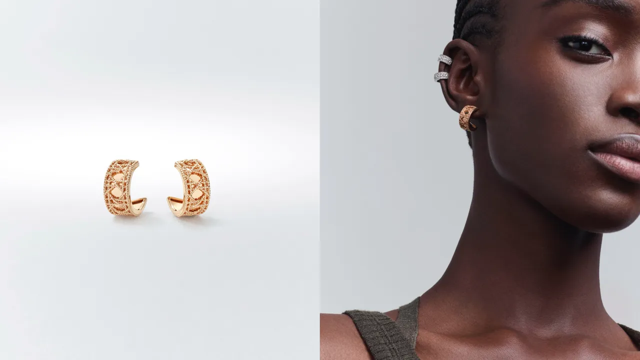 My Dior玫瑰金耳環，14萬9000元。品牌提供