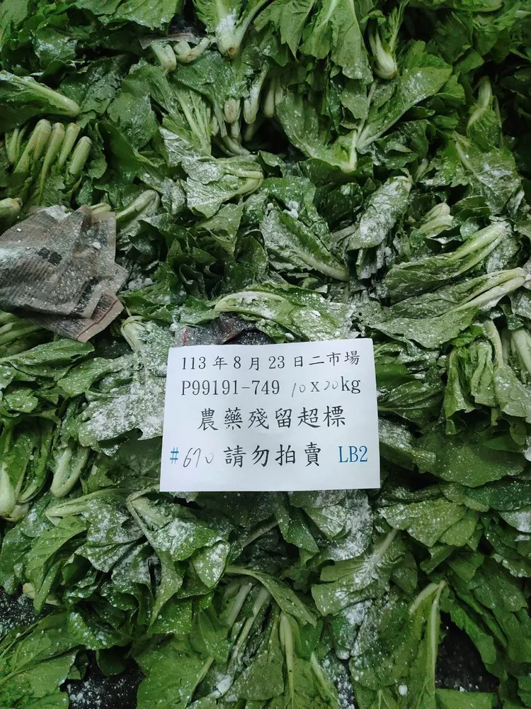 北市8月101件蔬果不合格。北市市場處提供