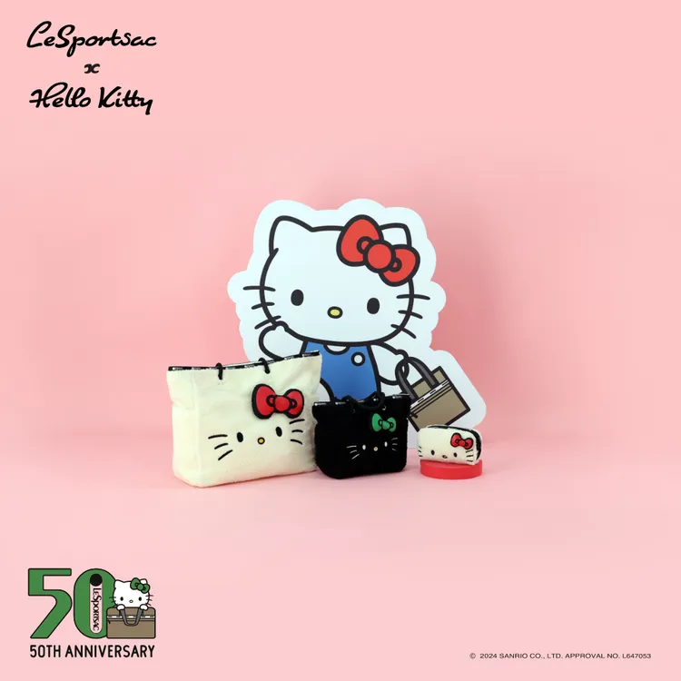 聯名款將Hello Kitty俏皮風格融入LeSportsac招牌的機能包袋中。品牌提供