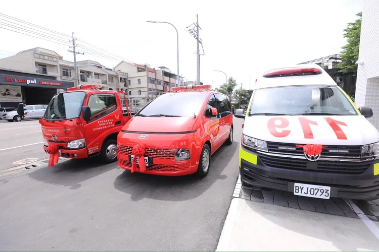 大肚消防分隊剛落成就獲贈救災利器。市府提供