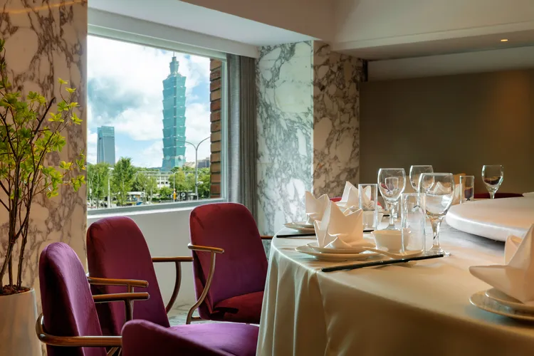 「北馥樓」用餐包廂也可看到101景觀。國聯大飯店提供