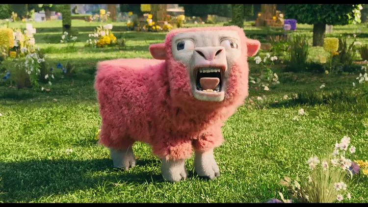 《麥塊電影》忠實呈現由方塊組成的Minecraft世界。翻攝Warner Bros. Pictures YT