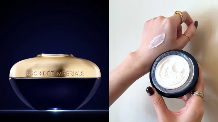 蘭鑽極萃氧生頸胸霜，75ml／1萬5300元。左圖品牌提供、右圖張家玲攝