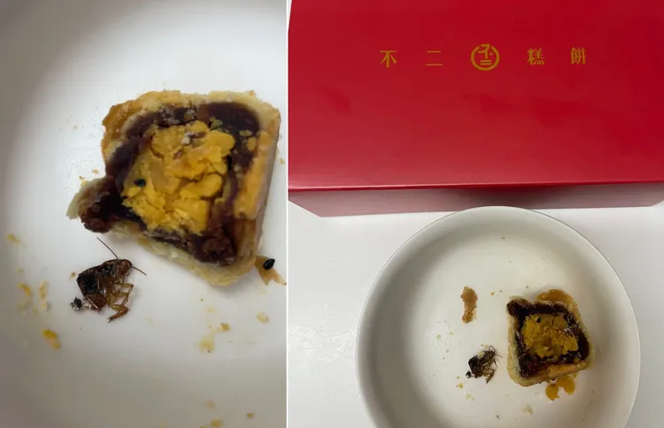 蔡女堅稱母親吃不二糕餅蛋黃酥，吃到半截蟑螂。資料照片