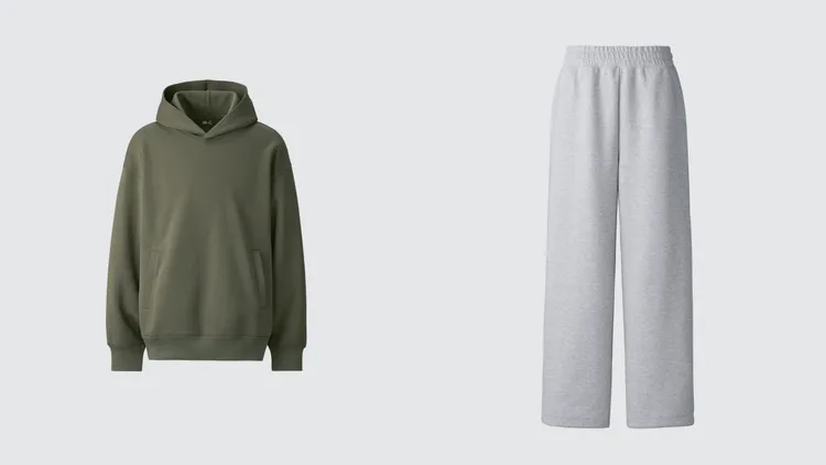 UNIQLO : C寬版休閒連帽上衣（左）、休閒寬褲（右），各1290元。品牌提供