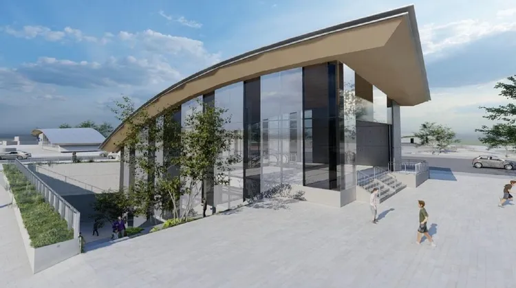 台鐵中原站完工示意圖。捷工局提供