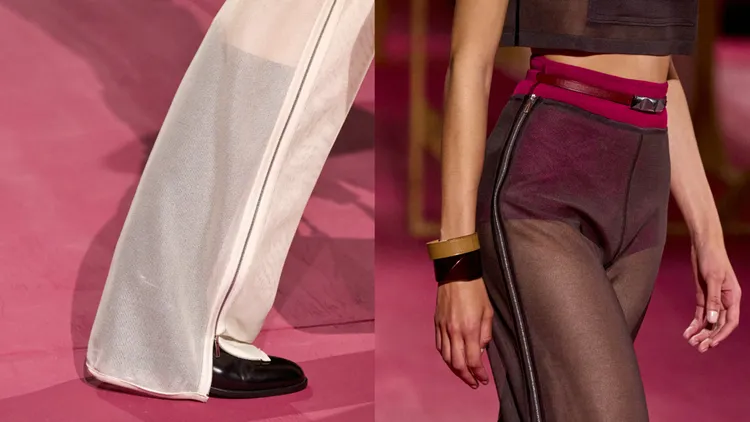 褲子兩側設有拉鍊可打造出更多樣化的廓形。品牌提供