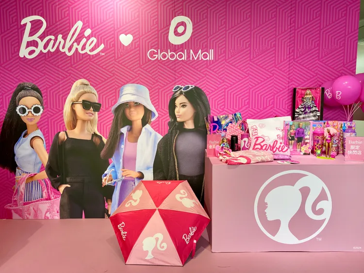 Global Mall找來芭比聯名，將於全台8店推出巨型裝置、快閃店等。莊偉祺攝