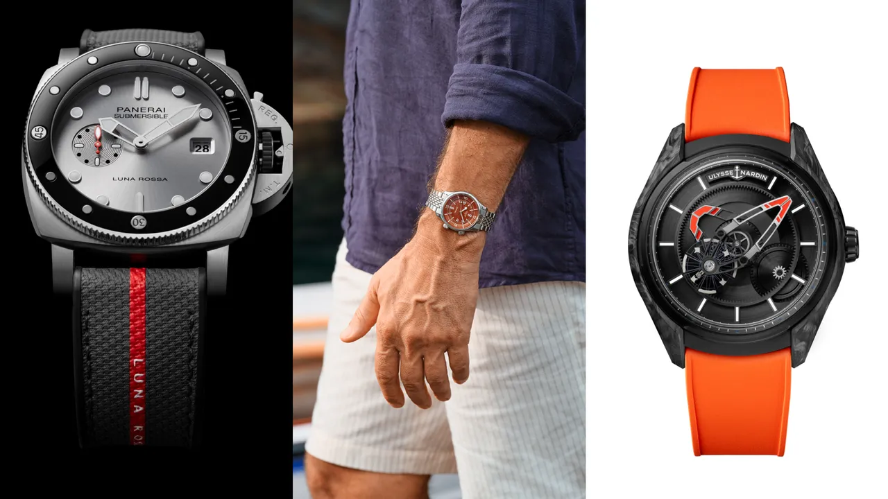 沛納海（左起）、浪琴、雅典錶帶來的本周新錶。品牌提供