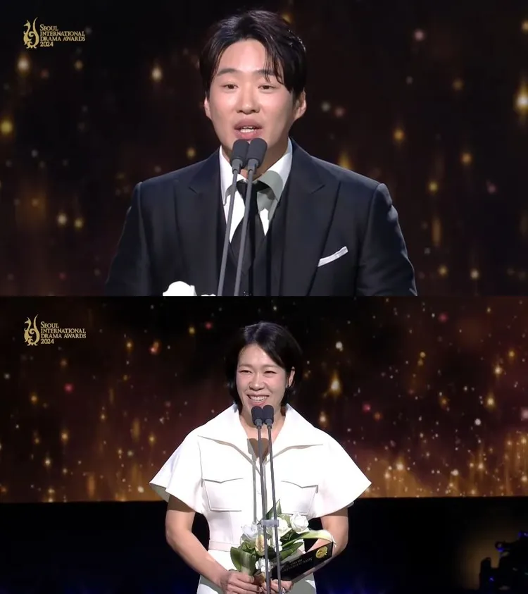 《假面女郎》「母子檔」安宰弘（上圖）、廉惠蘭包辦韓流電視劇男女演員獎。翻攝YouTube