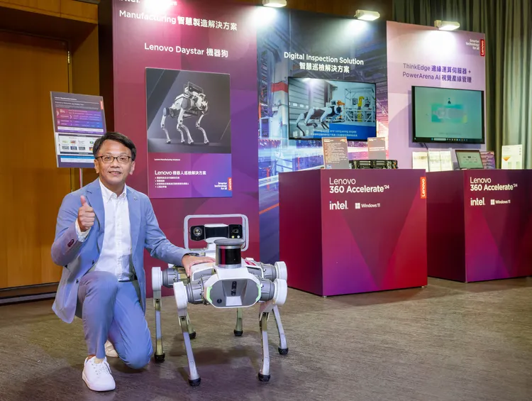 Lenovo此次推出的六足機械狗具備18個自由度的靈活設計，能夠承載高達100公斤的重量。Lenovo提供