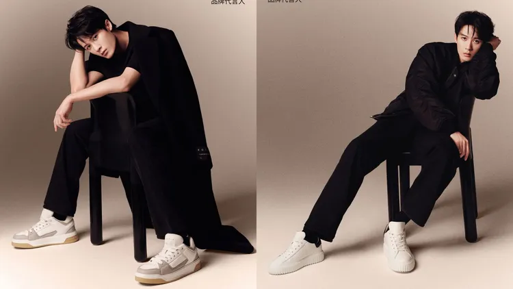 檀健次以全黑造型搭配Chamallow、H-Stripes鞋款。品牌提供