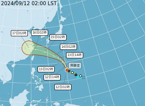 「貝碧佳」今增強中颱!午後2地炸大雷雨 中秋烤肉天氣曝