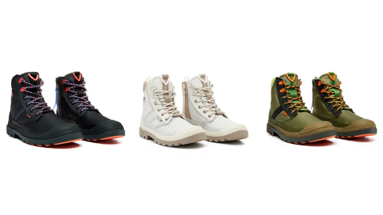 橘標防水SPORTCUFF LT+ VPR系列城市霓虹配色（左起）、白芒配色、闊葉林配色，各4280元。品牌提供