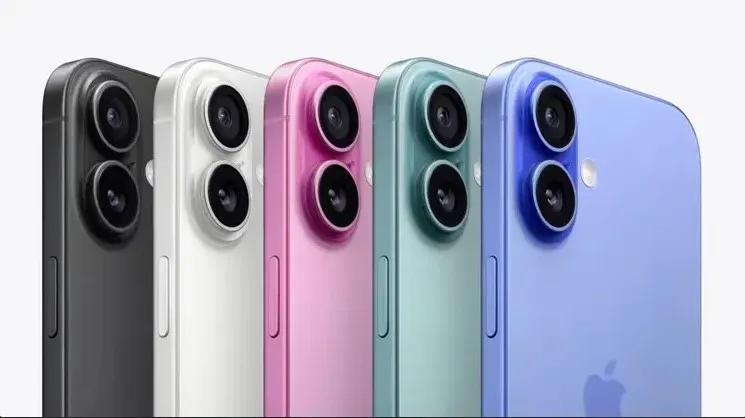 iPhone16 Plus共有黑、白、粉、綠、藍5色。翻攝蘋果官網