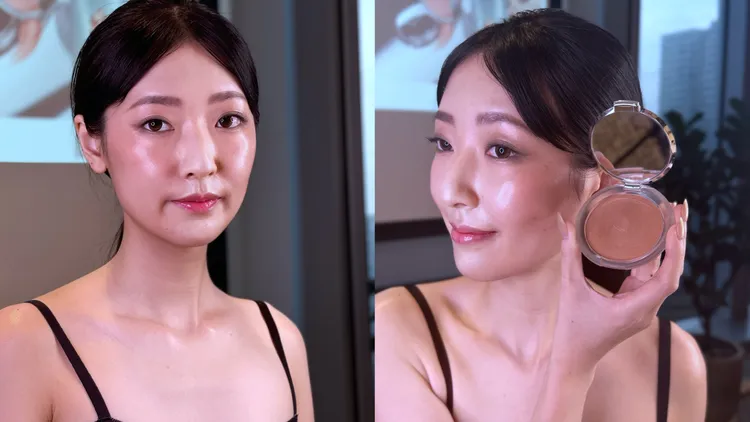 Model示範亮采打亮霜Bare Glaze香檳金。張家玲攝