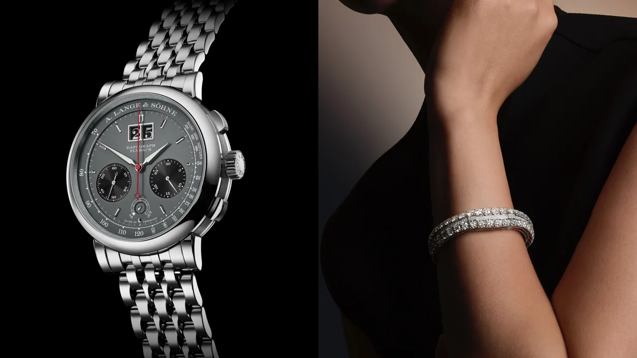 朗格（左）獻上限量1只的腕錶拍賣做公益，積家（右）為101 Secrets神秘錶換上鉑金新材質。品牌提供