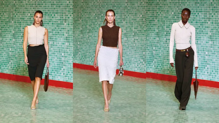 TORY BURCH 2025春夏系列大量運用皺褶面料。品牌提供