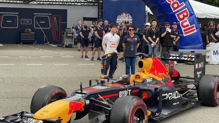 臺中市長盧秀燕現場簡短致詞後，Red Bull Showrun正式引爆最高潮。林浩昇攝