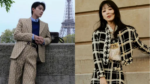 巴黎時裝周|楊紫格紋套裝太美 VALENTINO秀場與《長相思》張晚意合體