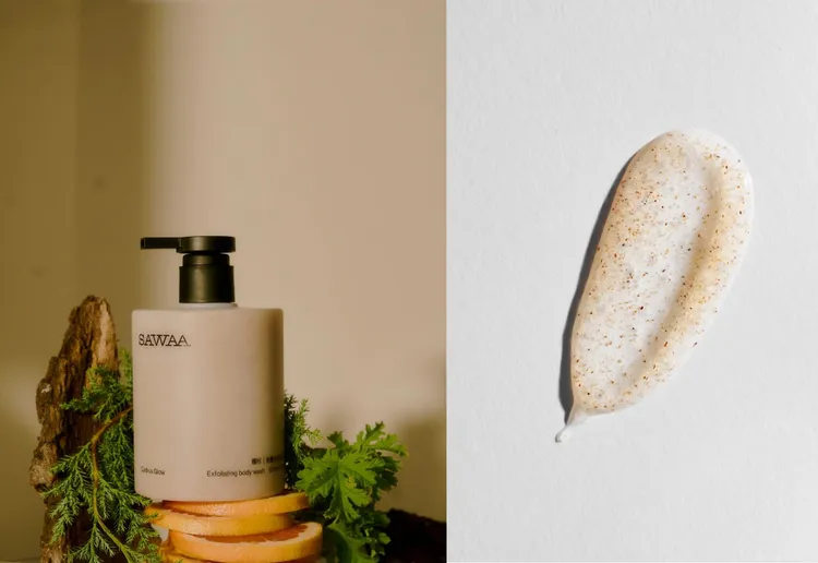 SAWAA暖杉身體去角質沐浴露，500ml／1200元。品牌提供