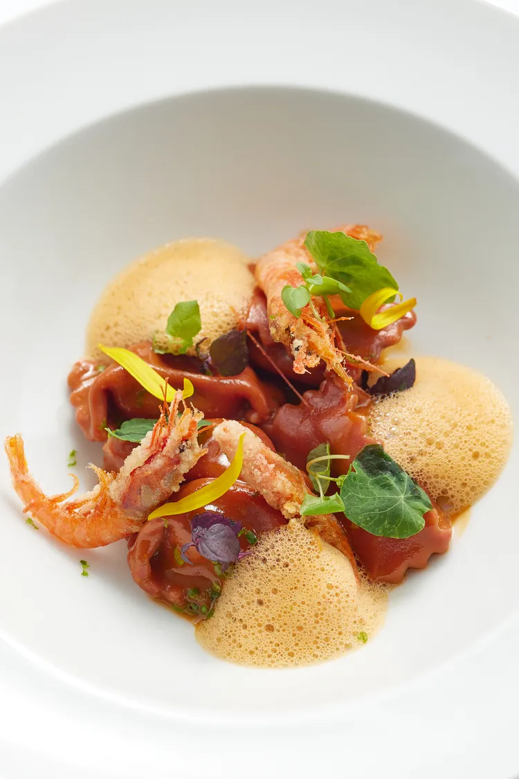 烏石港現流海蝦枕頭餃。業者提供