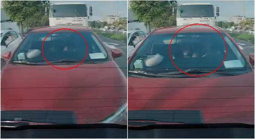 苗栗女等紅燈低頭口愛 男駕駛疑「爽到軟腳」撞車GG了