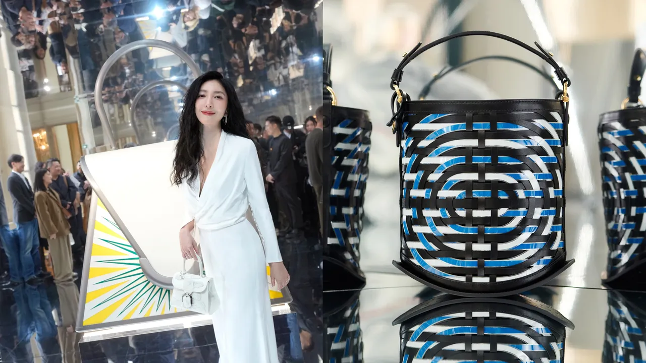 楊謹華以全白仙氣造型現身Delvaux秀場。品牌提供