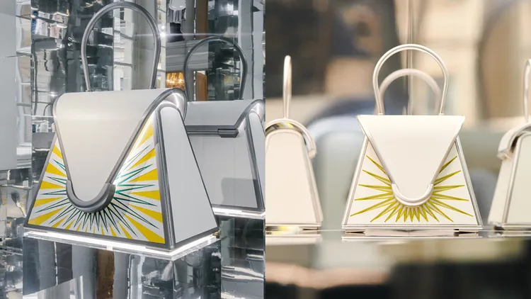 將皮革結合電子紙技術讓包款擁有變色效果。品牌提供