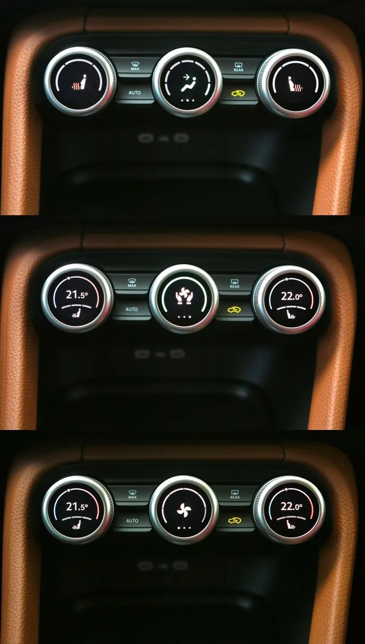 螢幕下方的三個實體旋鈕，結合數位化的功能，打造出Smart Dials多功能數位旋鈕。林浩昇攝