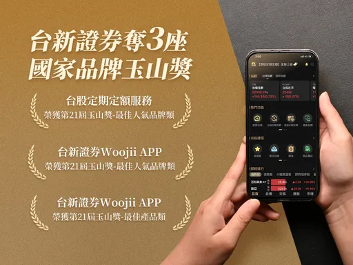 台新證券奪玉山獎3項殊榮 引領數位投資潮流展現創新實力