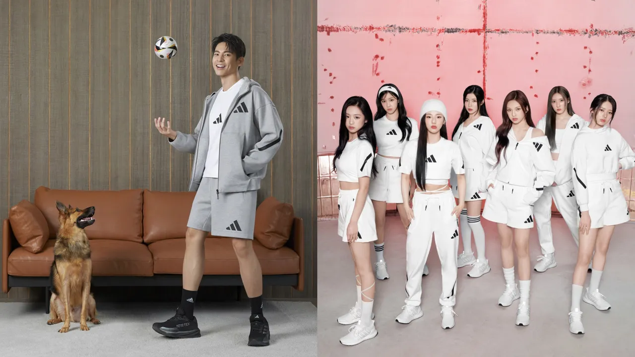 林柏宏(左)、BABYMONSTER(右)演繹adidas Z.N.E系列。品牌提供