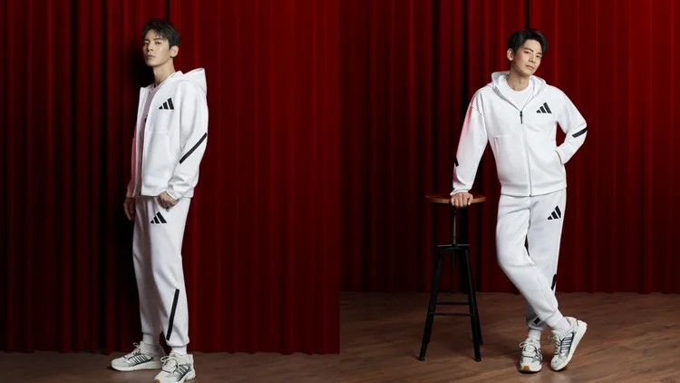 林柏宏以純白色系穿搭演繹極簡美學。品牌提供