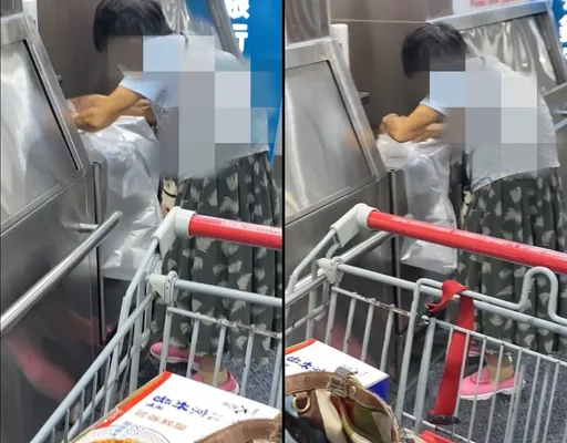 駝背婦人狂抽好市多塑膠袋 人性?畫面曝光兩派人吵翻