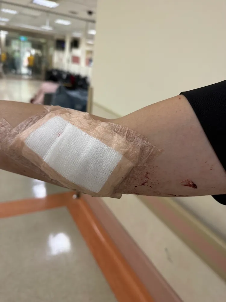 三民第一警分局受傷員警已返隊休養。翻攝畫面