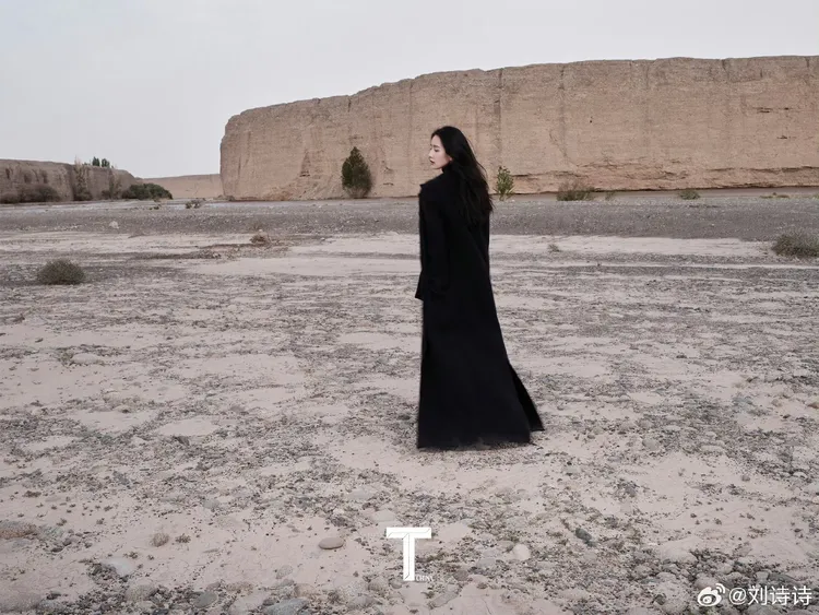 劉詩詩拍攝《T Magazine》封面。翻攝劉詩詩微博
