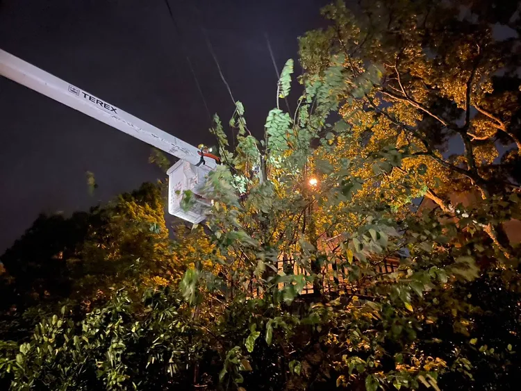 台電搶修。台電桃園區營業處提供