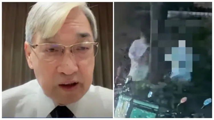 張友驊昨傍晚偕妻於北市吳興街巷弄散步跌倒撞到頭，命危送醫。翻攝畫面