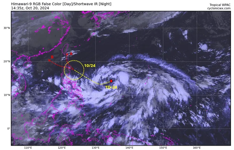 吳聖宇預估準颱風「潭美」兩種可能路徑。翻攝《天氣職人－吳聖宇》臉書