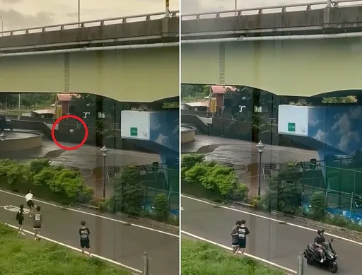 颱風假沒事做?台中小屁孩馬路上「丟籃球砸橋墩」 警方回應了