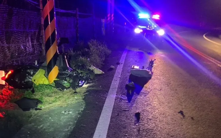 事故發生在台13線苗栗三義雙湖村路段。民眾提供