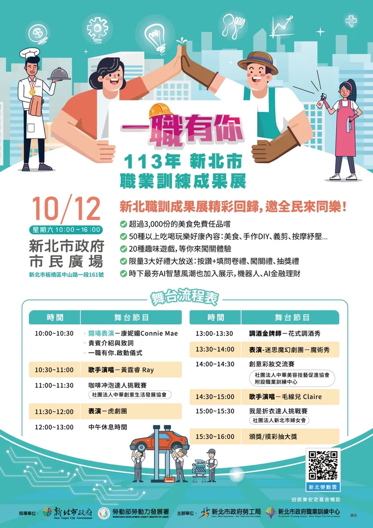 113年新北市職訓成果展DM。勞工局提供